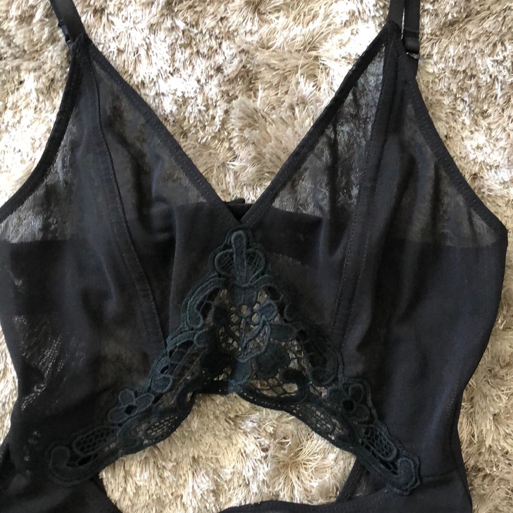Lavish Alice Black Sheer  leotard bodysuit - Picture 5 of 8